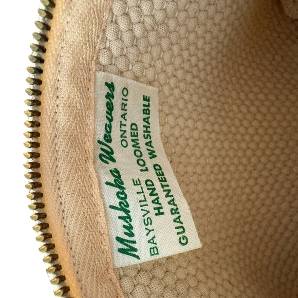 VTG 1960s Hand Loomed Clutch Pouch Ivory Fringe Metallic Thread Boho - Picture 9 of 9